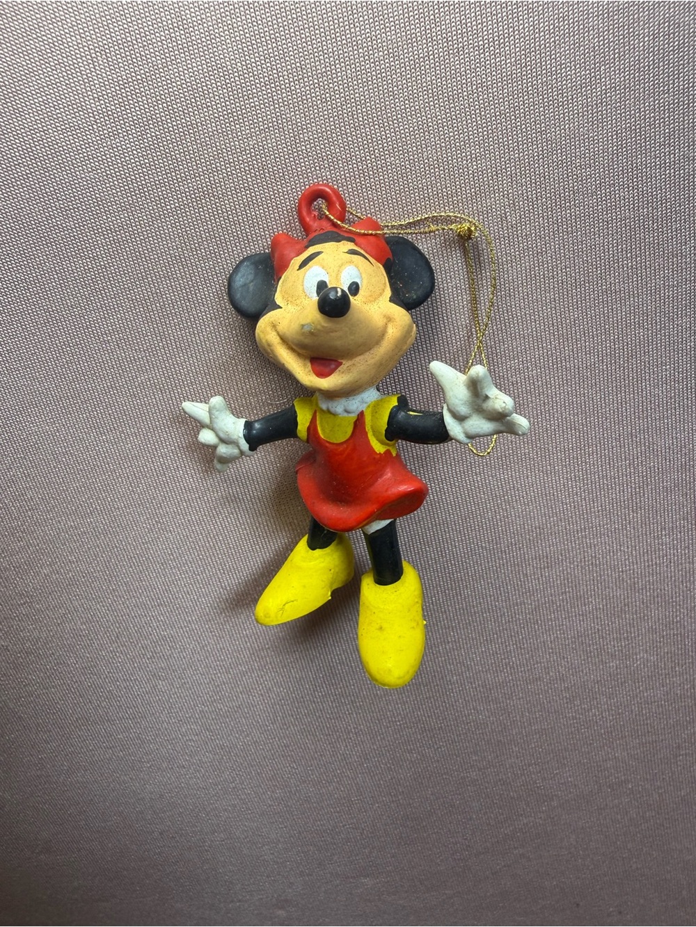 Vintage Walt Disney Productions Hong Kong Rubber Minnie 3"  Figurine Ornament